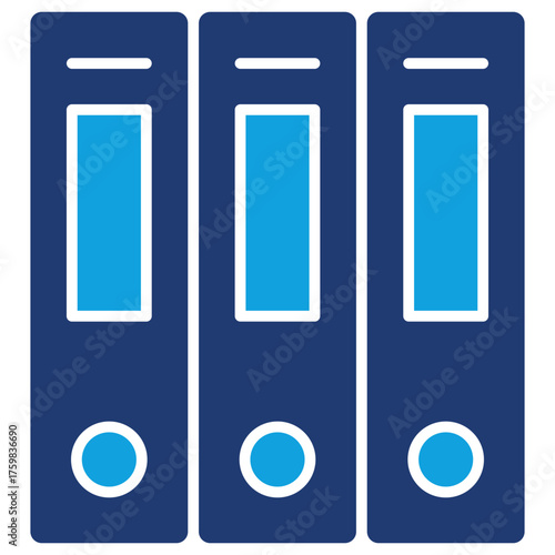 Office Folder Flat Blue Icon