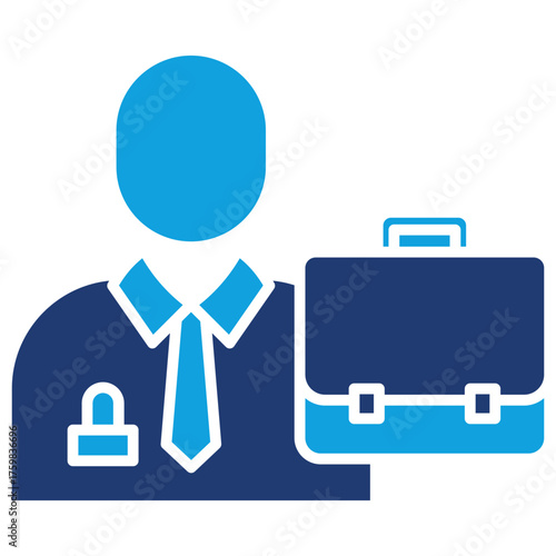 Businessman Flat Blue Icon