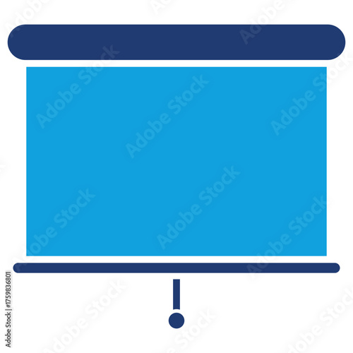 Statistic Presentation Flat Blue Icon