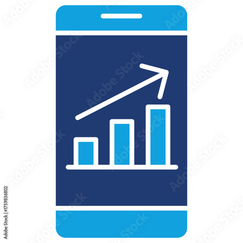 Chart Phone Flat Blue Icon