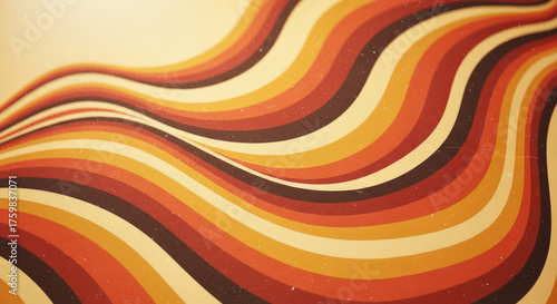 Abstract Wavy Stripes in Earth Tones Groovy Background with Retro Aesthetic for Graphic Design and Creative Projects