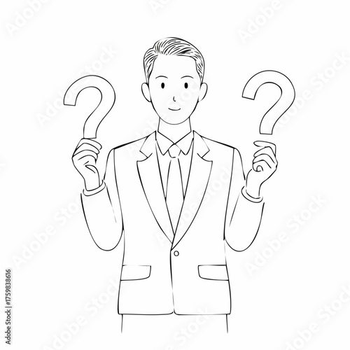 Confused Suit Man with Question Mark (Firefly Art Style)