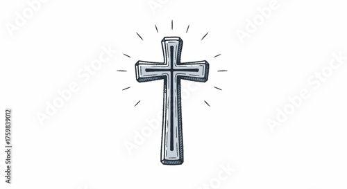 Elegant Religious Cross Symbol with Subtle Radiance, Representing Faith, Spirituality, and Christian Beliefs, Suitable for Religious Content and Design Projects.