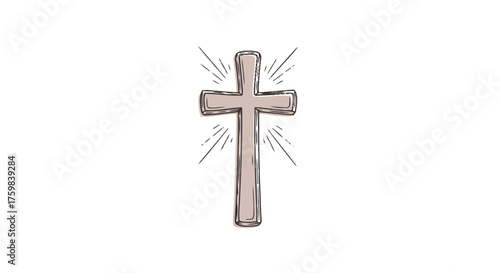 Elegant Cross Illustration Symbolizing Faith, Spirituality, and Religious Expression, Perfect for Church Materials, Easter Celebrations, and Inspirational Designs