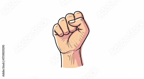 Illustration of a Clenched Fist Symbolizing Strength, Resistance, and Solidarity. Suitable for social activism campaigns, empowerment projects, and motivational content