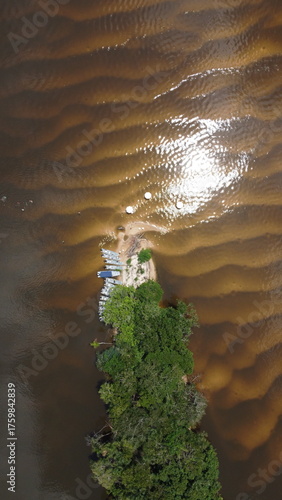 Fishing in amazon rainforest