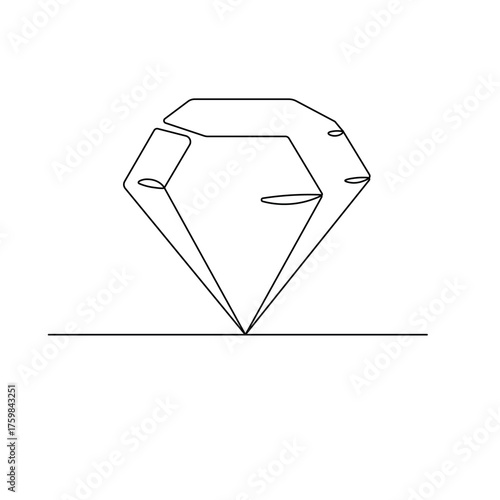 Diamond   icon   continuous one line drawing of outline vector illustration
