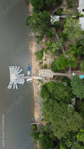 Fishing in amazon rainforest