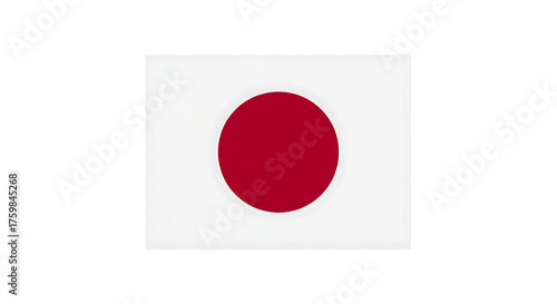 A depiction of the japanese flag with a red circle on a white background in a simple design style