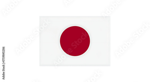 A simple depiction of the national flag of japan with a red circle on a white rectangular background