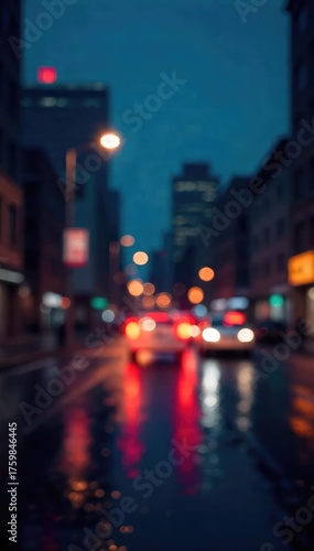 Wallpaper Mural A blurred cityscape at night provides a calming, atmospheric backdrop for your design projects Perfect for websites, presentations, or any project needing a subtle urban feel , evening, blurry Torontodigital.ca