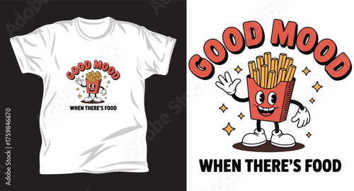 French fry graphic vector t shirt design print.