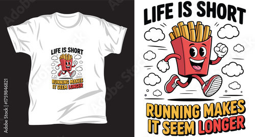French fry graphic vector t shirt design print.
