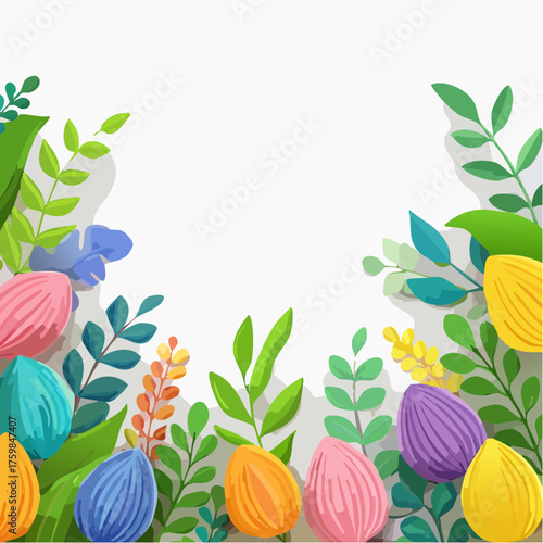 Colorful botanical plasticine background