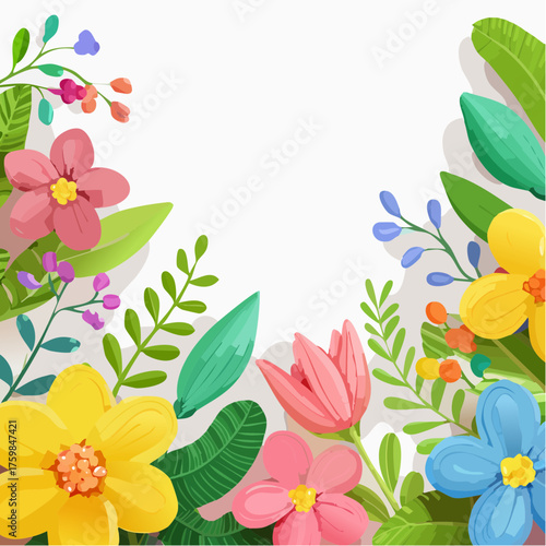 Colorful botanical plasticine background