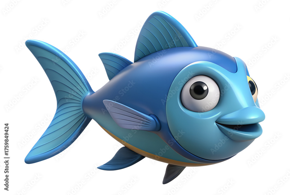 Fototapeta premium cartoon blue fish