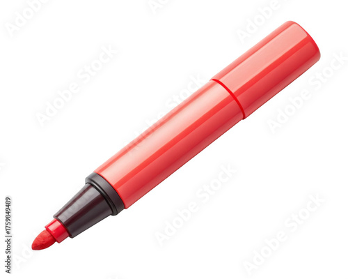 Red Highlighter isolated on a transparent background.