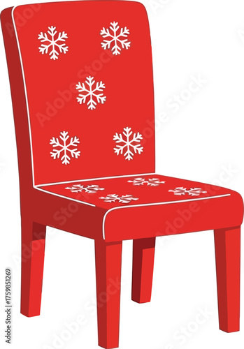 Christmas chair vector illustration.  chair icon.