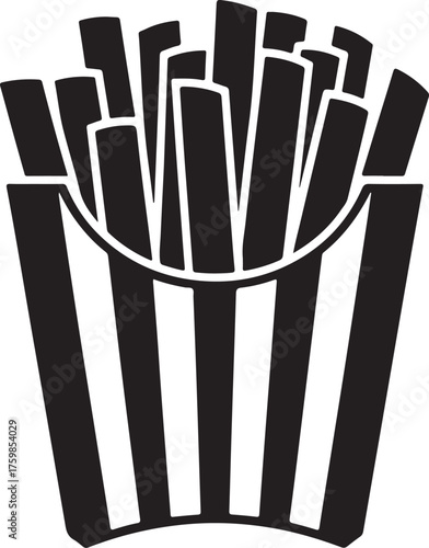 Vector Silhouette of French Fries for Snack and Restaurant Design