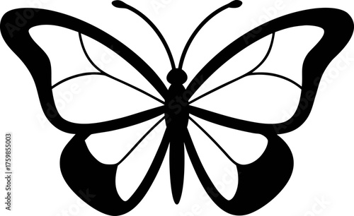 Butterfly Clipart Black Outline Vector