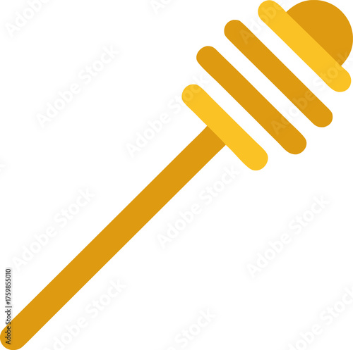 Minimalist Honey Wand Utensil Illustration