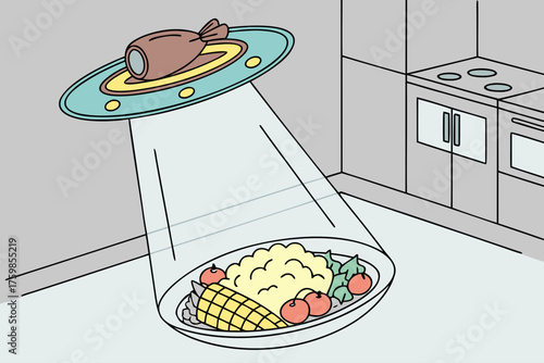 Thanksgiving meal delivered via teleportation.