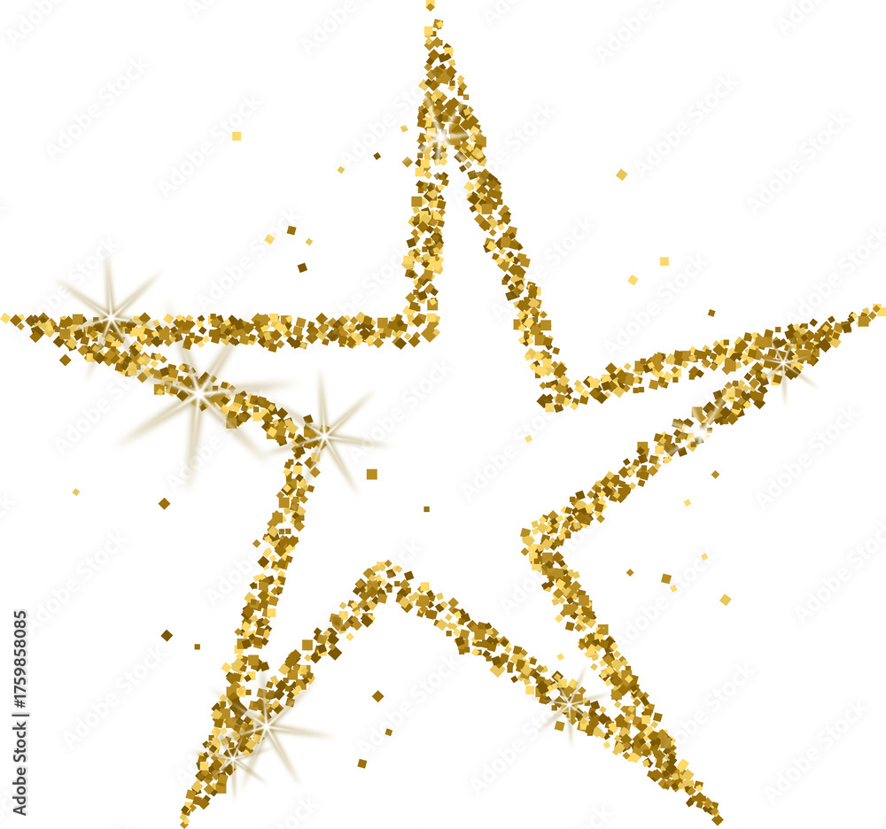 Obraz premium Star Gold Glitter Sparkling PNG Transparent