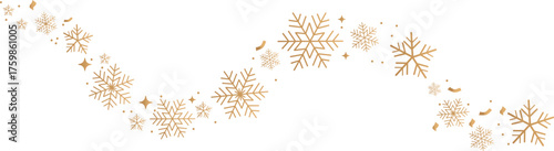 Festive christmas gold banner with abstract swirls and sparkles for holiday greetings vector