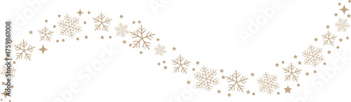 Delicate swirling snowflakes border design for winter celebrations and festive decor vector