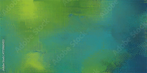 Abstract grunge texture pattern in green and blue colors for a vintage wallpaper design or digital illustration backdrop