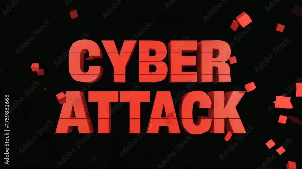 Disruption Attack Animation Animated cyber attack bursts onto the screen, a digital threat emerges ...