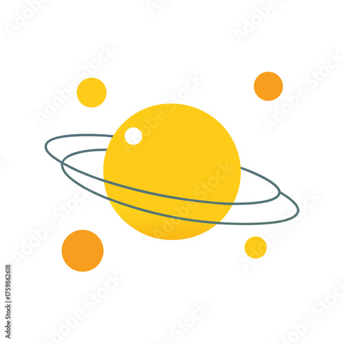 Minimalist Solar System Vector Icon