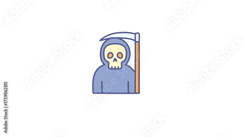 skeleton with scythe halloween