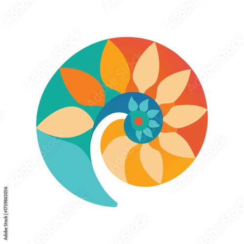 Nautilus Shell Abstract Chambers