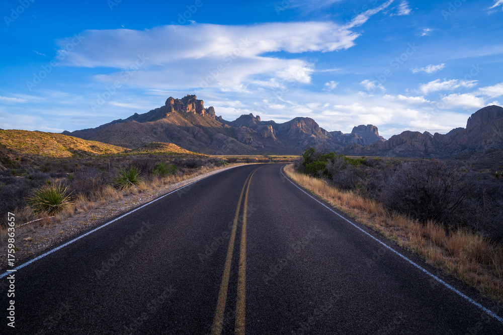 Fototapeta premium roadtrip in the beautiful nature of big bend national park in texas in the usa