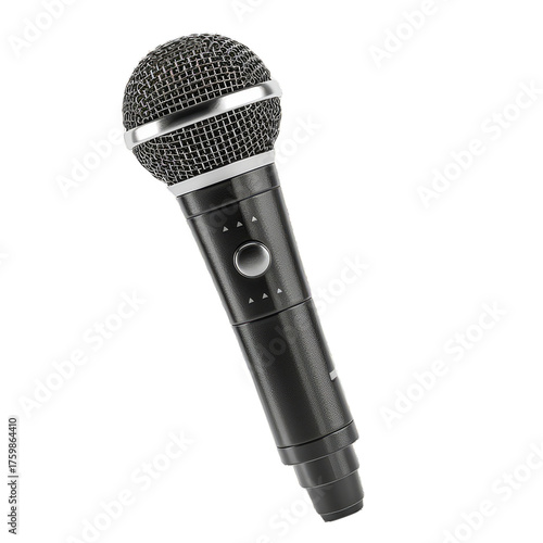 Professional Dynamic Microphone for Audio Recording or Performance Isolated on Transparent Background