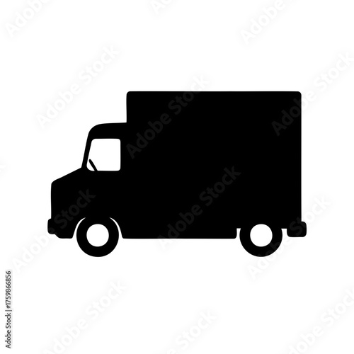 Delivery truck silhouette illustration for transportation and logistics services design concept