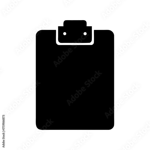 Black and white clipboard icon for notes, documents, or project management