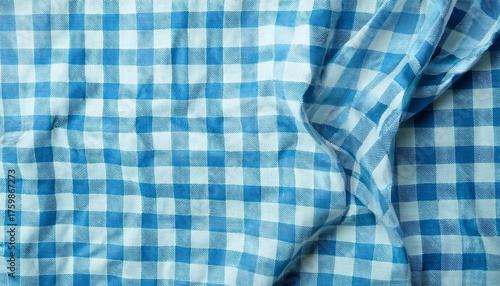 light blue gingham check fabric texture