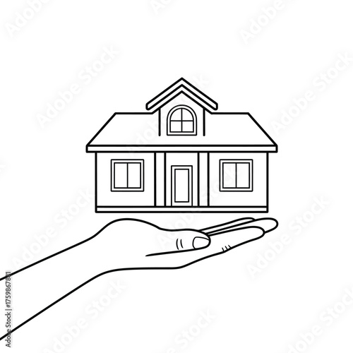 Hand holding a house symbolizing homeownership and property