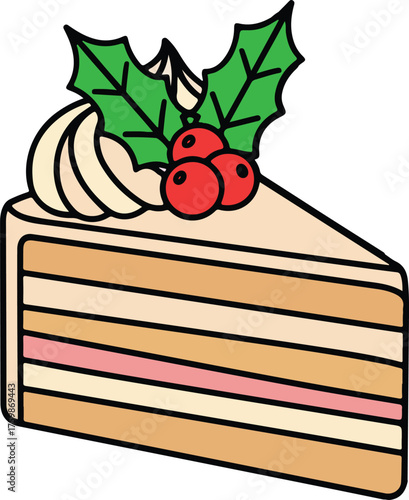 Festive Holiday Dessert Illustration