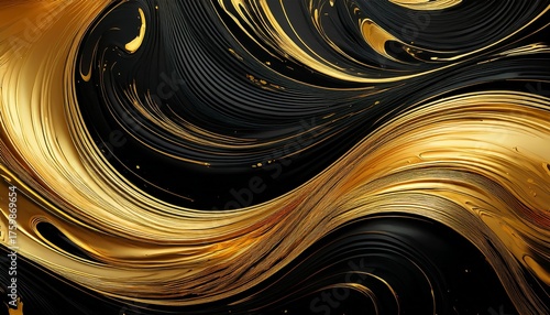 abstract luxury swirling black gold background gold waves abstract background texture print painting design fashion