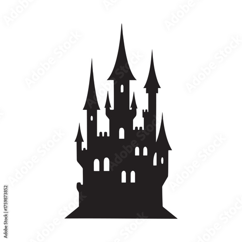 Fantasy Castle Silhouette, halloween
