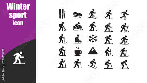 Winter sport icon set