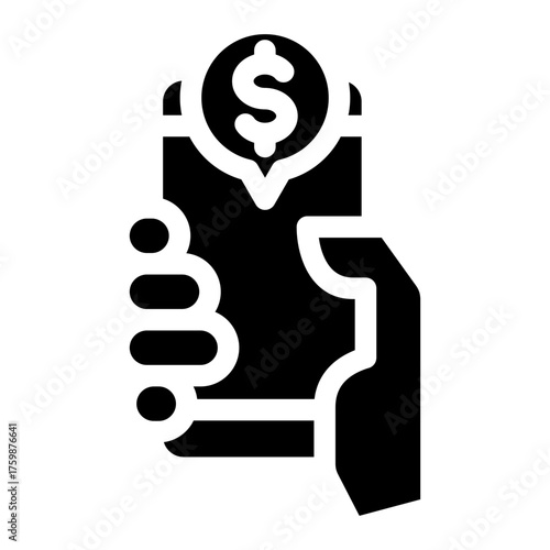 Mobile Banking Glyph Icon