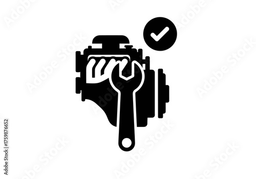 Car engine repair and maintenance icon