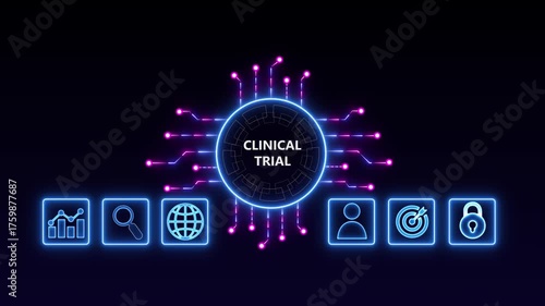 The concept of business, technology, the Internet and the network. A young entrepreneur working on a virtual screen of the future and sees the inscription: Clinical trial