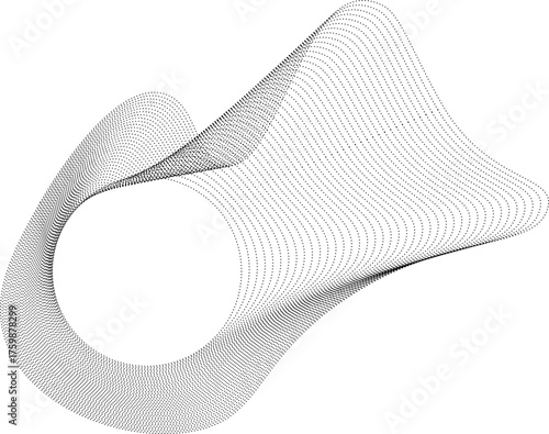 Vector illustration showing a round central void and uneven dotted contours that form a soft irregular border.