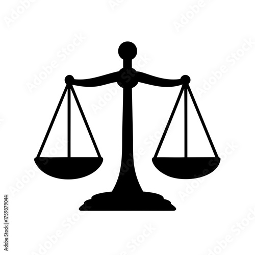 Symbol of Justice and Law A Black Silhouette of Balancing Scales