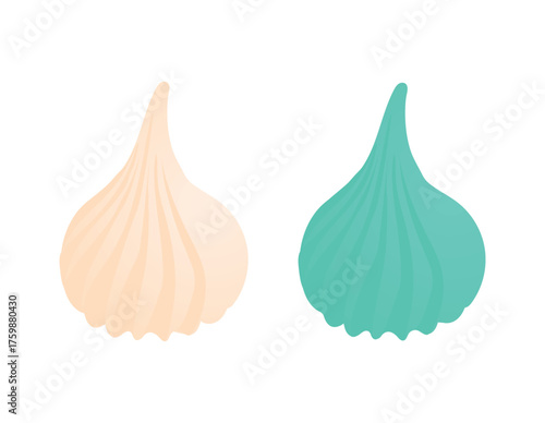 two meringue on white background